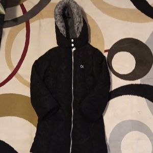 Calvin Klein Big Girls Aerial Black Winter Jacket in size 7